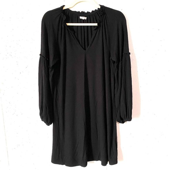 Maurices, EUC, Black, Boho, Puffy Sleeve, Long Sleeve, Short Maxi, Dress, Size M - Picture 3 of 13